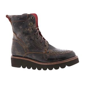 Bed Stu Black and Brown Lace Up Boots